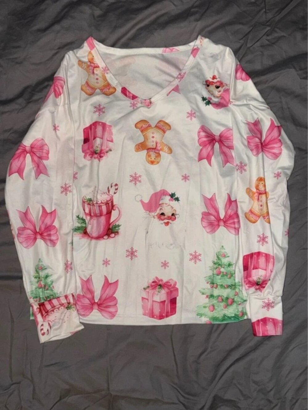 Christmas print long sleeve PJ SET